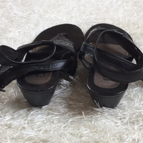 Black Ankle Wrap Black Thong Sandals - Picture 6 of 8